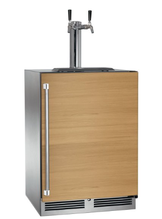 Perlick C-Series 24" Custom Panel Right-Hinge Double Faucet Outdoor Beverage Dispenser - HC24TO-4-2R-2