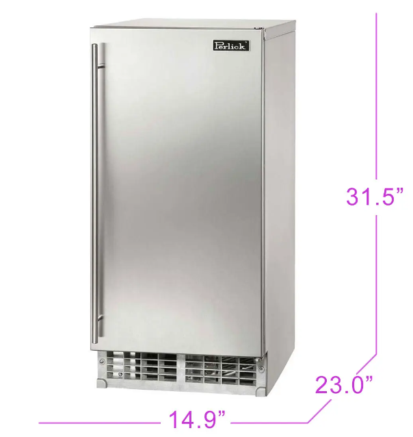 Perlick 15" ADA Compliant Series Clear Ice Maker - Solid Stainless Door - Left Hinge - H50IMS-ADL
