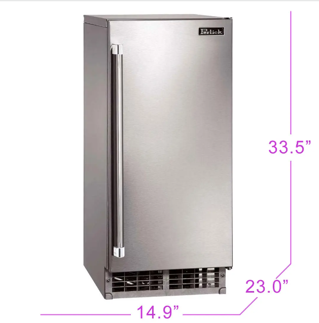 Perlick Signature Series Right-Hinge Cubelet Ice Maker - Stainless Steel Solid Door - H80CIMS-R