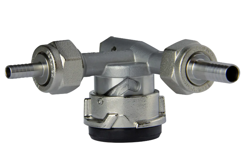 Perlick Lo-Boy Low Profile D System Keg Tap Coupler w/ Pressure Relief - 304 Stainless Steel - 40030SSLD
