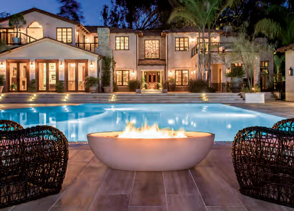 LOC Outdoor Kulm 60" Sculpted Rectangle Fire Bowl