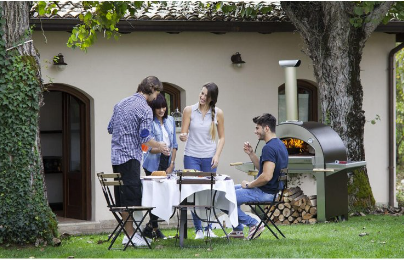 Alfa FX4PIZ-LRAM 4 Pizze 31-Inch Wood-Fired Pizza Oven on Base