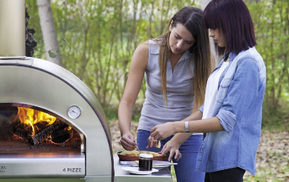 Alfa FX4PIZ-LRAM 4 Pizze 31-Inch Wood-Fired Pizza Oven on Base