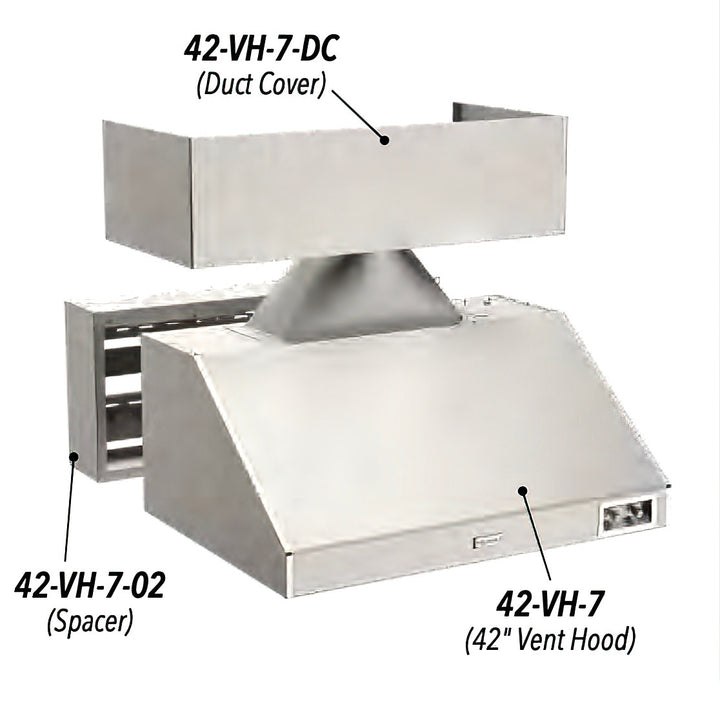 Fire Magic Outdoor Power Vent Hood, Spacer & Duct Cover – 36", 42", 48" & 60"