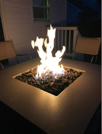 HPC Fire MLFPK Match Light Gas Fire Pit Kit, Square Flat Pan