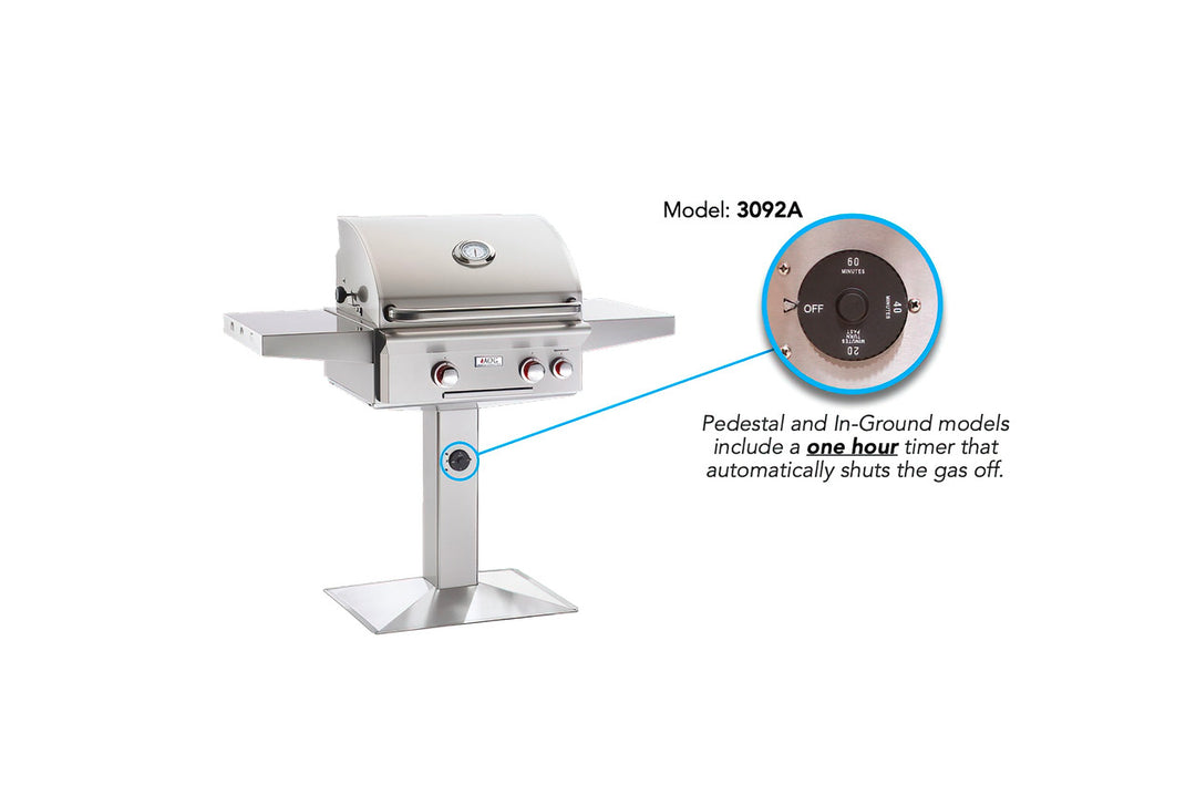AOG - 24" Patio Post & Base - Gas Grill | T-Series - With 1-Hour Timer