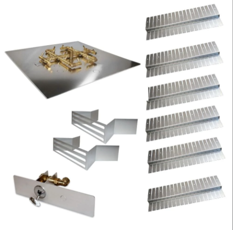 Warming Trends UPKBS Brandon Specialty Paver Kit with Crossfire Brass Burner and Square Aluminum Plate