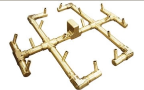 Valencia Gas Insert Kit – CFB180 Brass Burner with WATERSTOP®, 29" Circular Aluminum Plate, Mounting Bracket, Collars & Vents – Natural Gas or Propane