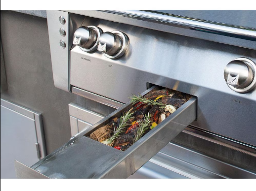 Alfresco 56'' Sear Zone Grill On Refrigerated Base - Signal White-Gloss