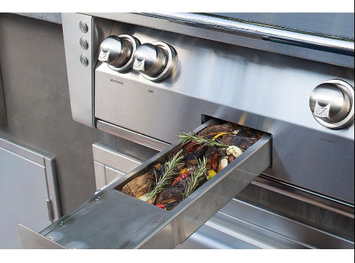 Alfresco 56'' Sear Zone Grill On Refrigerated Base - Light Green-Gloss