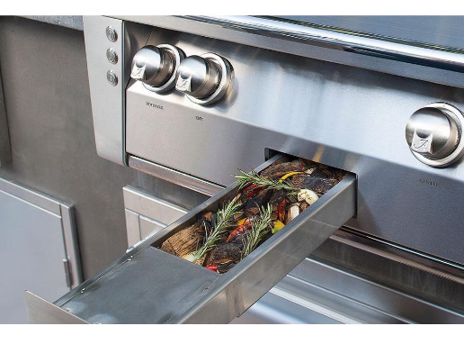 Alfresco 56'' Sear Zone Grill On Refrigerated Base - Luminous Orange-Gloss