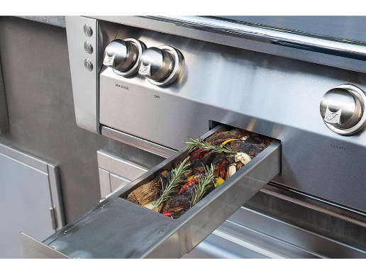 Alfresco 56'' Sear Zone Grill On Refrigerated Base - Signal Grey-Gloss