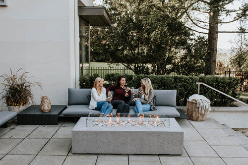 SONOMA 72 Rectangular Outdoor Fire Feature, 72x33x16 Concrete Gas Fire Pit