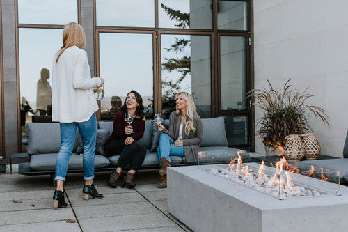 SONOMA 72 Rectangular Outdoor Fire Feature, 72x33x16 Concrete Gas Fire Pit