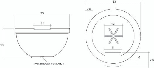 Sorrento Water Bowl – 33" Outdoor Concrete Water Feature with 11" Scupper