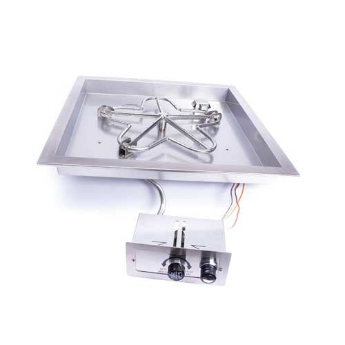 HPC Fire 18" Square Bowl Pan Fire Pit Insert FPPK18-SQBL-FLEX