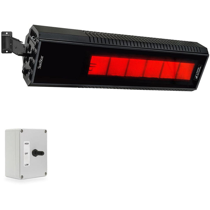 Sunstar SGL Series 48" Two-stage 50,000 Btu Natural Gas Infrared Patio Heater With Adjustable Mounting Kit