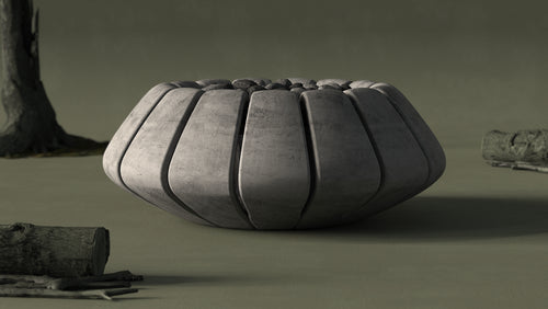 Sunflower Fire Bowl – 48" Round Hand-Crafted Concrete Gas Fire Pit (65,000 BTUs, Propane/Natural Gas)