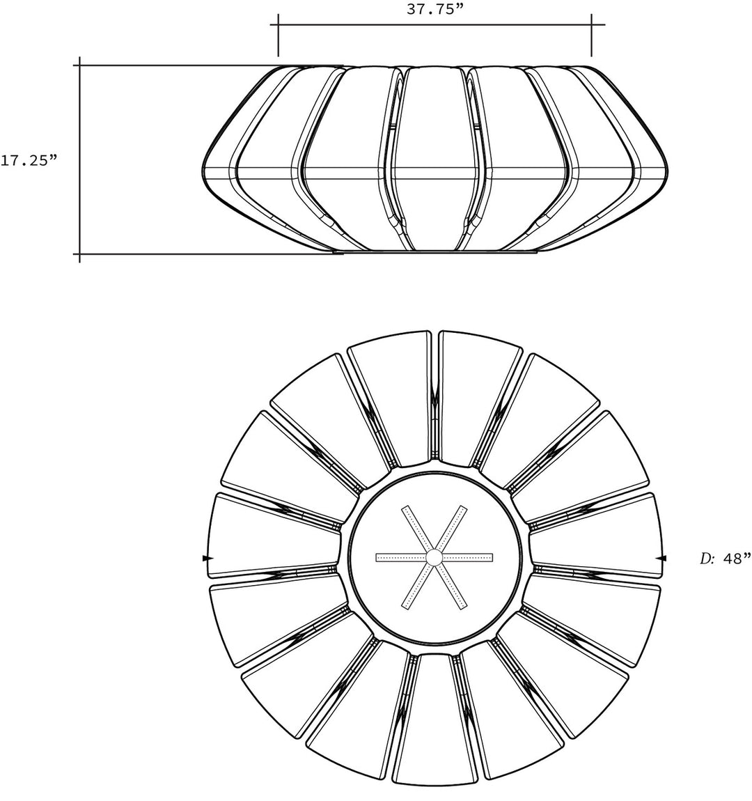 Sunflower Fire Bowl – 48" Round Hand-Crafted Concrete Gas Fire Pit (65,000 BTUs, Propane/Natural Gas)