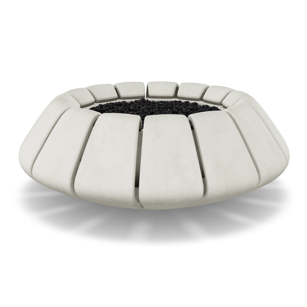 Sunflower Fire Bowl – 48" Round Hand-Crafted Concrete Gas Fire Pit (65,000 BTUs, Propane/Natural Gas)
