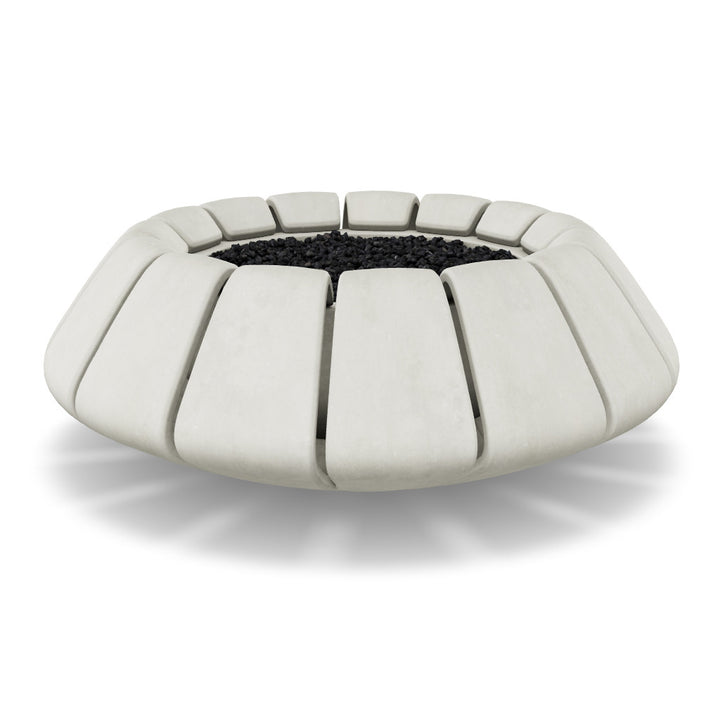 Sunflower Fire Bowl – 48" Round Hand-Crafted Concrete Gas Fire Pit (65,000 BTUs, Propane/Natural Gas)