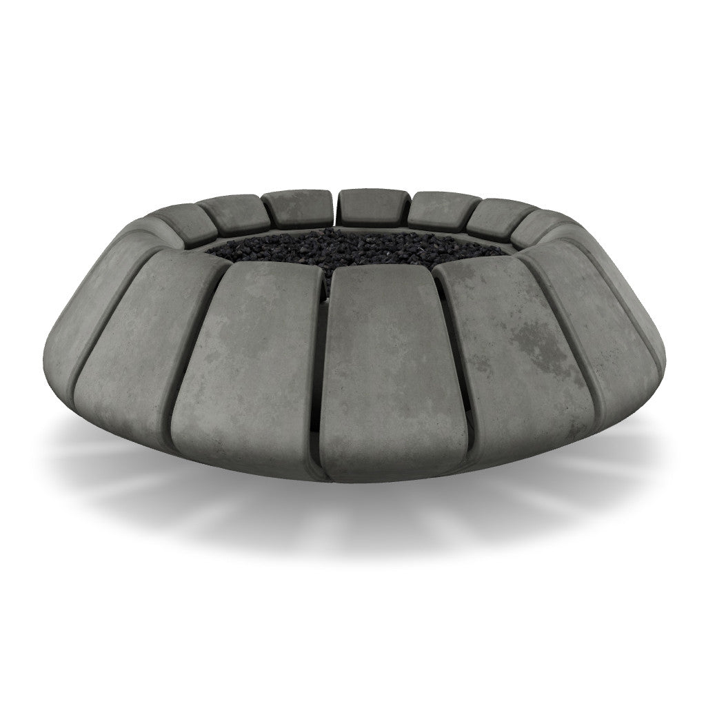 Sunflower Fire Bowl – 48" Round Hand-Crafted Concrete Gas Fire Pit (65,000 BTUs, Propane/Natural Gas)