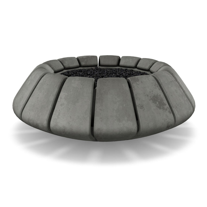 Sunflower Fire Bowl – 48" Round Hand-Crafted Concrete Gas Fire Pit (65,000 BTUs, Propane/Natural Gas)