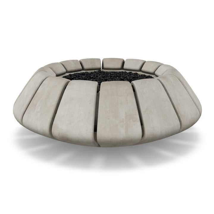 Sunflower Fire Bowl – 48" Round Hand-Crafted Concrete Gas Fire Pit (65,000 BTUs, Propane/Natural Gas)