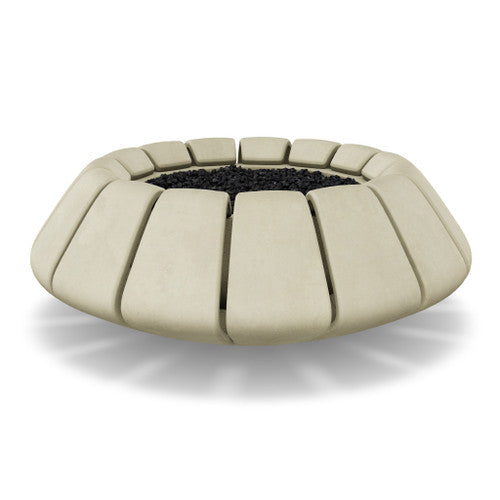 Sunflower Fire Bowl – 48" Round Hand-Crafted Concrete Gas Fire Pit (65,000 BTUs, Propane/Natural Gas)