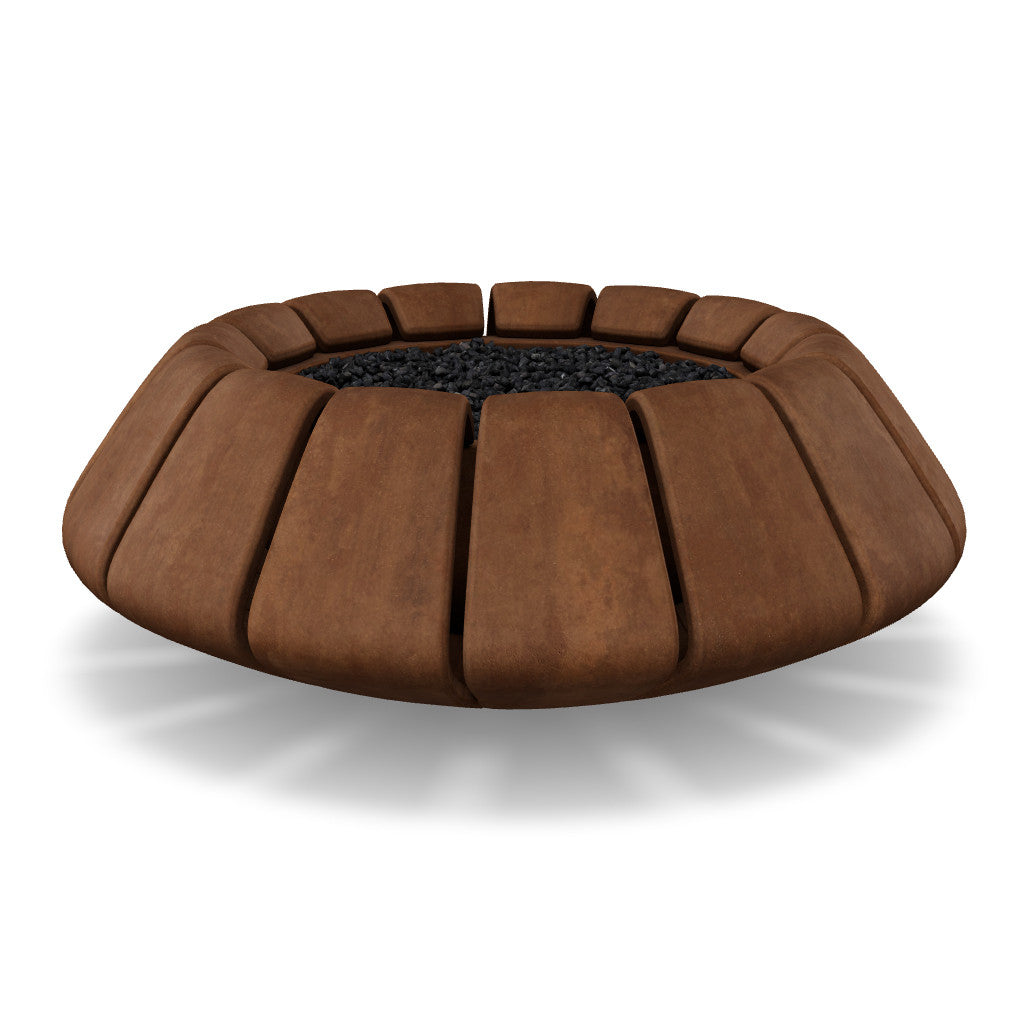 Sunflower Fire Bowl – 48" Round Hand-Crafted Concrete Gas Fire Pit (65,000 BTUs, Propane/Natural Gas)