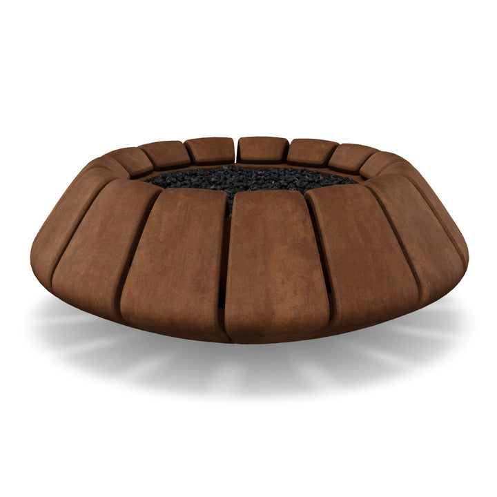 Sunflower Fire Bowl – 48" Round Hand-Crafted Concrete Gas Fire Pit (65,000 BTUs, Propane/Natural Gas)