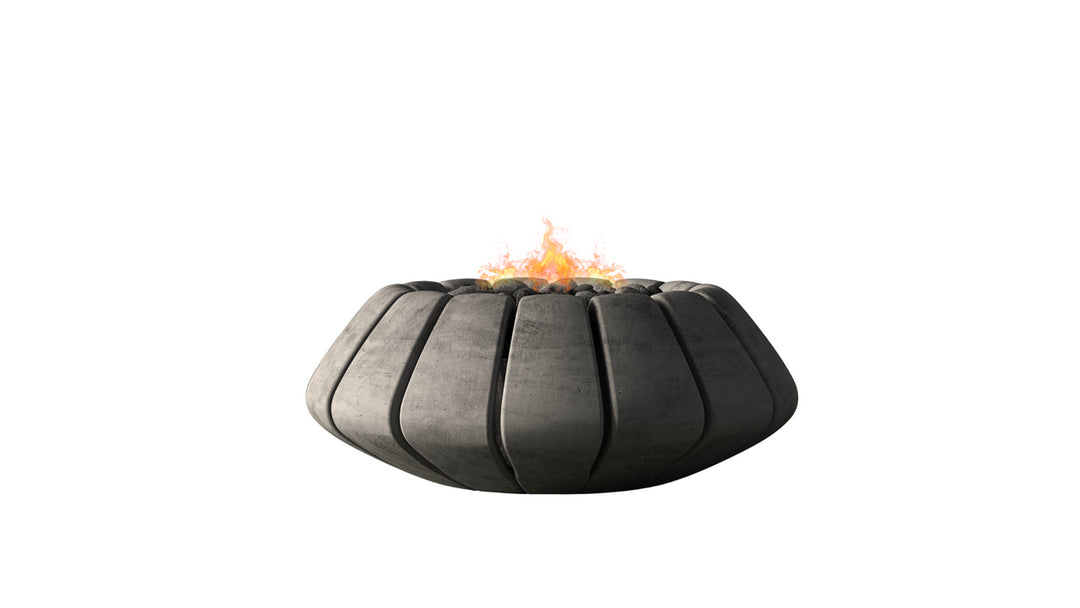 Sunflower Fire Bowl – 48" Round Hand-Crafted Concrete Gas Fire Pit (65,000 BTUs, Propane/Natural Gas)