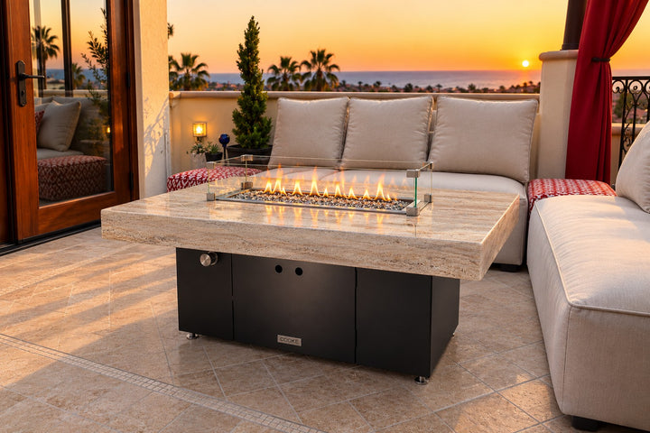 COOKE Santa Barbara Fire Pit Table 40" x 30" x 17" - Stone Top