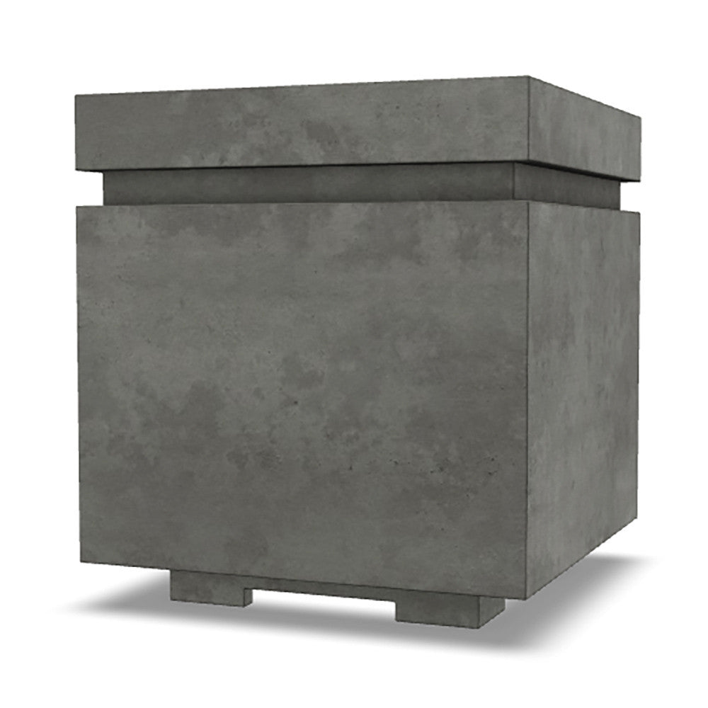 Tav 20" Propane Tank Enclosure & Side Table – Handcrafted Pewter Finish