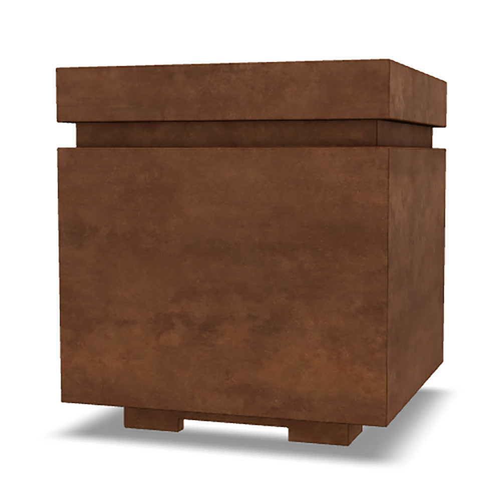 Tav 20" Propane Tank Enclosure & Side Table – Handcrafted Pewter Finish