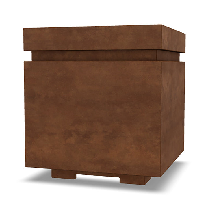 Tav 20" Propane Tank Enclosure & Side Table – Handcrafted Pewter Finish