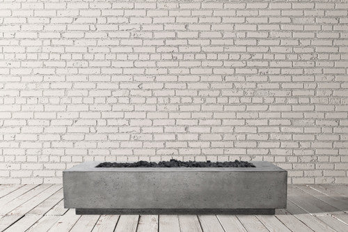 Tavola 110 Fire Table – 110" Extra-Long Rectangular Hand-Crafted Concrete Gas Fire Pit (90,000 BTUs, Propane or Natural Gas)
