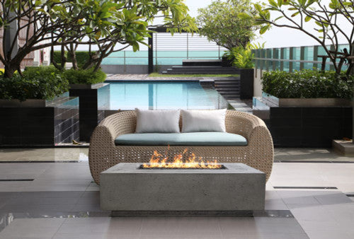 Tavola 1 Modern Concrete Fire Table 56" – Outdoor Gas Fire Pit by Prism Hardscapes