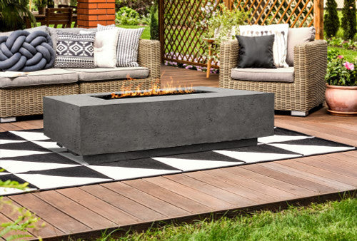 Tavola 1 Modern Concrete Fire Table 56" – Outdoor Gas Fire Pit by Prism Hardscapes