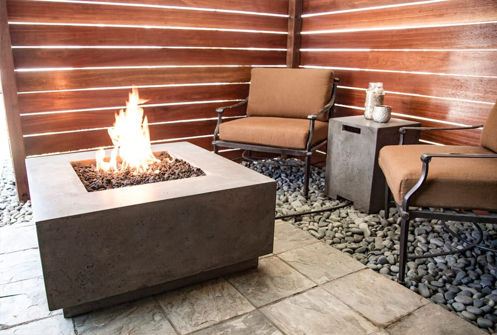 Tavola 2 Fire Table – 36" Square Hand-Crafted Concrete Gas Fire Pit (65,000 BTUs, Propane or Natural Gas)