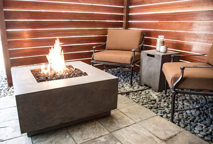 Tavola 2 Fire Table – 36" Square Hand-Crafted Concrete Gas Fire Pit (65,000 BTUs, Propane or Natural Gas)