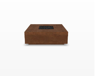 Tavola 3 Fire Table – 48" Square Hand-Crafted Concrete Gas Fire Pit (65,000 BTUs, Propane or Natural Gas)