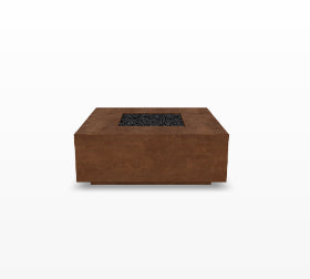 Tavola 42 Fire Table – 42" Square Hand-Crafted Concrete Gas Fire Pit (65,000 BTUs, Propane or Natural Gas)