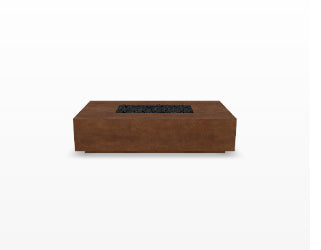 Tavola 4 Fire Table – 66" Rectangular Hand-Crafted Concrete Gas Fire Pit (65,000 BTUs, Propane or Natural Gas)