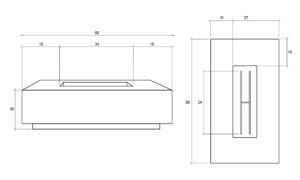 Tavola 4 Fire Table – 66" Rectangular Hand-Crafted Concrete Gas Fire Pit (65,000 BTUs, Propane or Natural Gas)