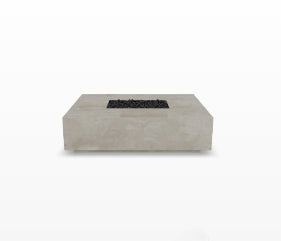 Tavola 7 Fire Table – 60" Rectangular Hand-Crafted Concrete Gas Fire Pit (65,000 BTUs, Propane or Natural Gas)