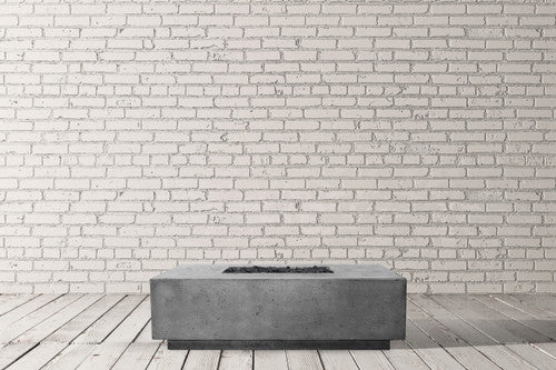 Tavola 7 Fire Table – 60" Rectangular Hand-Crafted Concrete Gas Fire Pit (65,000 BTUs, Propane or Natural Gas)