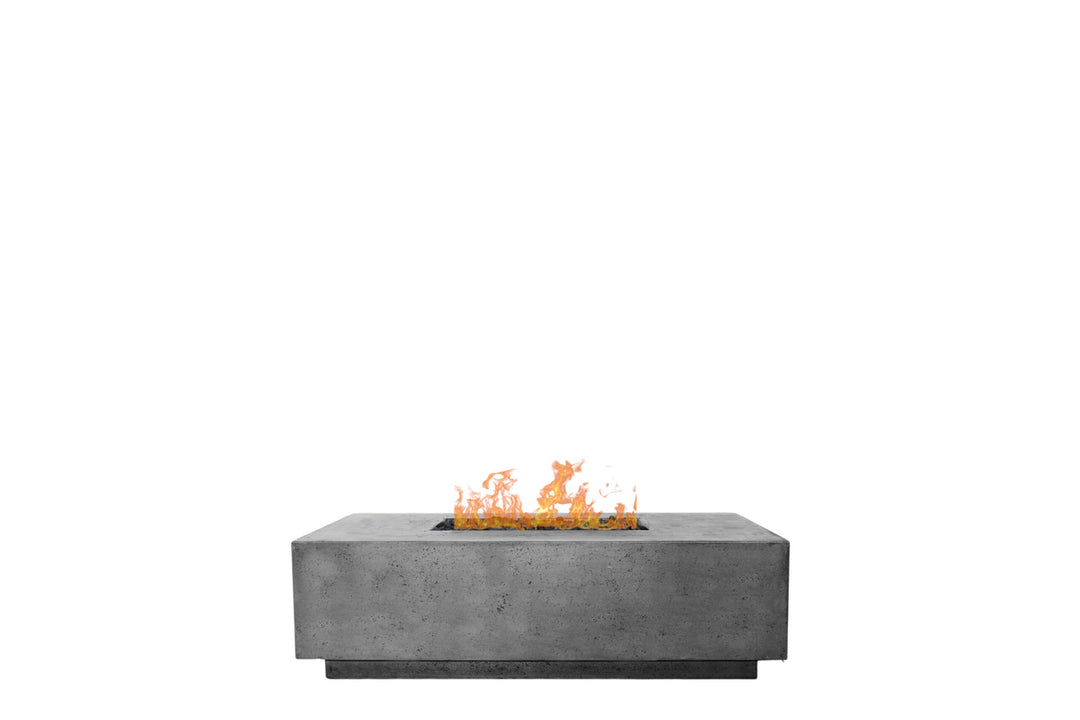 Tavola 7 Fire Table – 60" Rectangular Hand-Crafted Concrete Gas Fire Pit (65,000 BTUs, Propane or Natural Gas)