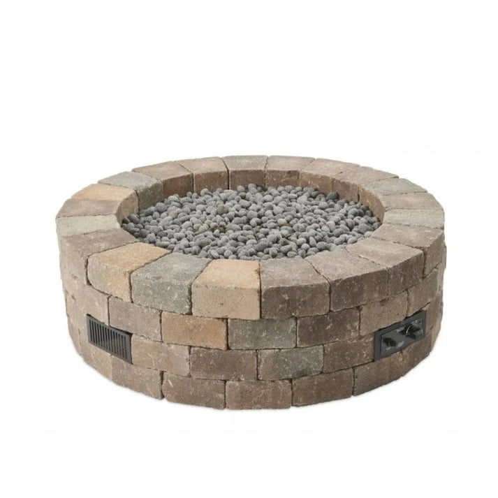 Bronson Block Round Gas Fire Pit Kit