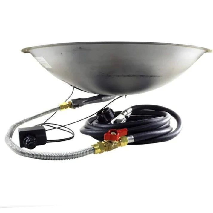 Outdoor GreatRoom 20" Round Crystal Fire® Plus Gas Burner with Control Panel